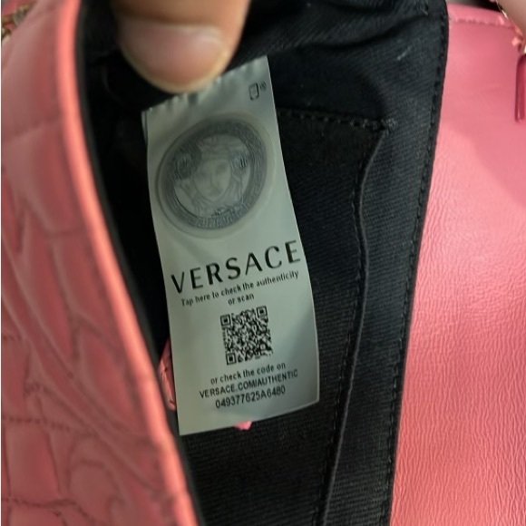 Versace Women’s Pink Leather Quilted Small Crossbody Bag. $600 - Picture 5 of 5
